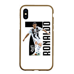 Чехол iPhone XS Max матовый Ronaldo the best, цвет: 3D-коричневый