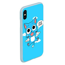 Чехол iPhone XS Max матовый Fairy Tail: Happy, цвет: 3D-голубой — фото 2