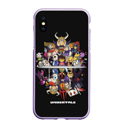 Чехол iPhone XS Max матовый Undertale, цвет: 3D-светло-сиреневый