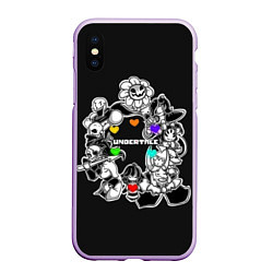 Чехол iPhone XS Max матовый Undertale, цвет: 3D-сиреневый