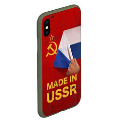 Чехол iPhone XS Max матовый MADE IN USSR, цвет: 3D-темно-зеленый — фото 2