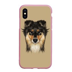 Чехол iPhone XS Max матовый Rouge Collie, цвет: 3D-розовый