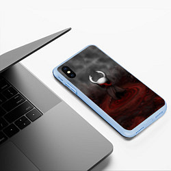 Чехол iPhone XS Max матовый Hollow Knight, цвет: 3D-голубой — фото 2