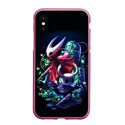 Чехол iPhone XS Max матовый Hollow Knight, цвет: 3D-малиновый