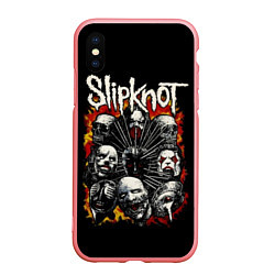 Чехол iPhone XS Max матовый Slipknot: Faces, цвет: 3D-баблгам