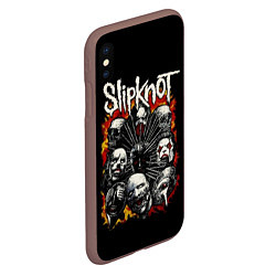 Чехол iPhone XS Max матовый Slipknot: Faces, цвет: 3D-коричневый — фото 2