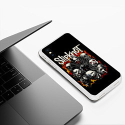 Чехол iPhone XS Max матовый Slipknot: Faces, цвет: 3D-белый — фото 2