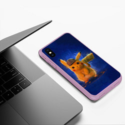Чехол iPhone XS Max матовый Pika Pika, цвет: 3D-сиреневый — фото 2