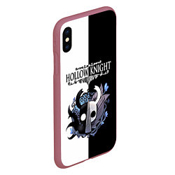 Чехол iPhone XS Max матовый Hollow Knight Black & White, цвет: 3D-малиновый — фото 2