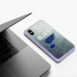 Чехол iPhone XS Max матовый St Louis Blues, цвет: 3D-светло-сиреневый — фото 2