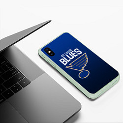 Чехол iPhone XS Max матовый St Louis Blues, цвет: 3D-салатовый — фото 2