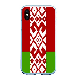 Чехол iPhone XS Max матовый Беларусь флаг, цвет: 3D-голубой