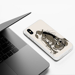 Чехол iPhone XS Max матовый Наездница ковбойша, цвет: 3D-белый — фото 2