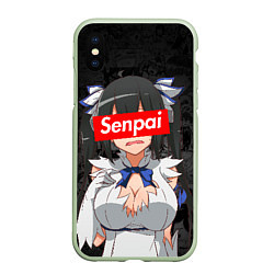 Чехол iPhone XS Max матовый Senpai Boobs, цвет: 3D-салатовый