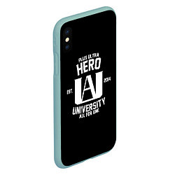 Чехол iPhone XS Max матовый My Hero Academia белый лого, цвет: 3D-мятный — фото 2