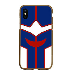 Чехол iPhone XS Max матовый ALL MIGHT MY HERO ACADEMIA MHA МОЯ ГЕРОЙСКАЯ АКАДЕ, цвет: 3D-коричневый