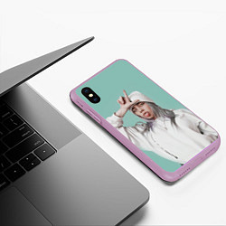 Чехол iPhone XS Max матовый BILLIE EILISH, цвет: 3D-сиреневый — фото 2