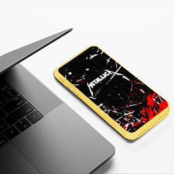 Чехол iPhone XS Max матовый METALLICA, цвет: 3D-желтый — фото 2
