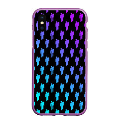 Чехол iPhone XS Max матовый Billie Eilish: Neon Pattern, цвет: 3D-фиолетовый