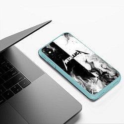 Чехол iPhone XS Max матовый METALLICA, цвет: 3D-мятный — фото 2