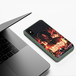 Чехол iPhone XS Max матовый KIZARU - Karmageddon, цвет: 3D-темно-зеленый — фото 2