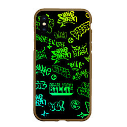 Чехол iPhone XS Max матовый BILLIE EILISH: Grunge Graffiti, цвет: 3D-коричневый