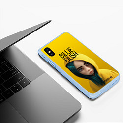 Чехол iPhone XS Max матовый BILLIE EILISH: Yellow Girl, цвет: 3D-голубой — фото 2