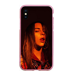 Чехол iPhone XS Max матовый BILLIE EILISH: Red Mood, цвет: 3D-розовый
