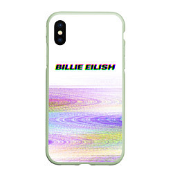Чехол iPhone XS Max матовый BILLIE EILISH: White Glitch, цвет: 3D-салатовый