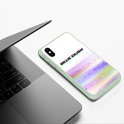 Чехол iPhone XS Max матовый BILLIE EILISH: White Glitch, цвет: 3D-салатовый — фото 2