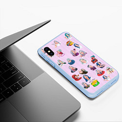 Чехол iPhone XS Max матовый BILLIE EILISH: Stickers, цвет: 3D-голубой — фото 2