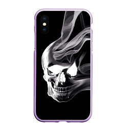 Чехол iPhone XS Max матовый Wind - smoky skull, цвет: 3D-сиреневый