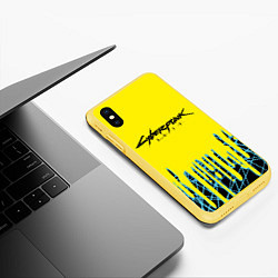 Чехол iPhone XS Max матовый Cyberpunk 2077: Yellow Style, цвет: 3D-желтый — фото 2