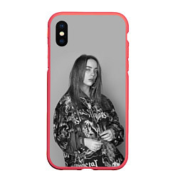 Чехол iPhone XS Max матовый Billie Eilish, цвет: 3D-красный