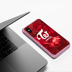 Чехол iPhone XS Max матовый TWICE, цвет: 3D-розовый — фото 2