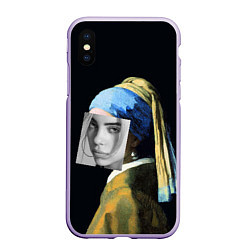 Чехол iPhone XS Max матовый Billie Eilish с Сережкой, цвет: 3D-светло-сиреневый