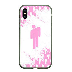 Чехол iPhone XS Max матовый Billie Eilish: Pink Style, цвет: 3D-темно-зеленый