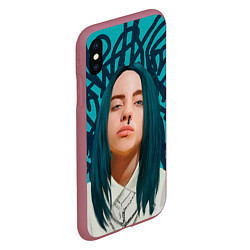 Чехол iPhone XS Max матовый Billie Eilish, цвет: 3D-малиновый — фото 2