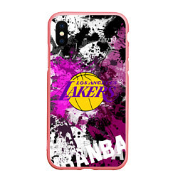 Чехол iPhone XS Max матовый Лос-Анджелес Лейкерс, Los Angeles Lakers, цвет: 3D-баблгам