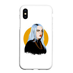 Чехол iPhone XS Max матовый Billie Eilish, цвет: 3D-белый