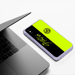 Чехол iPhone XS Max матовый Stray Kids, цвет: 3D-светло-сиреневый — фото 2