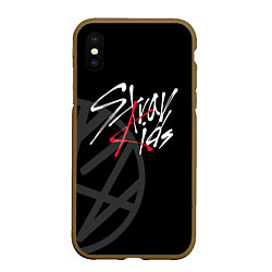 Чехол iPhone XS Max матовый Stray Kids, цвет: 3D-коричневый