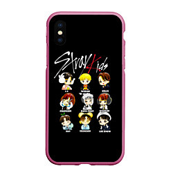 Чехол iPhone XS Max матовый Stray Kids, цвет: 3D-малиновый