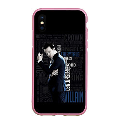 Чехол iPhone XS Max матовый Sherlock, цвет: 3D-розовый