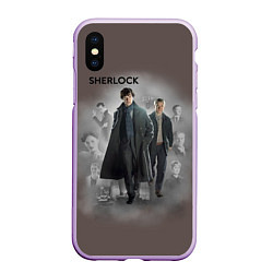 Чехол iPhone XS Max матовый Sherlock, цвет: 3D-сиреневый