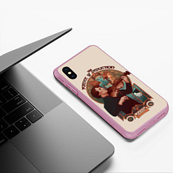 Чехол iPhone XS Max матовый Sherlock, цвет: 3D-розовый — фото 2