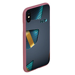 Чехол iPhone XS Max матовый Mass Effect N7, цвет: 3D-малиновый — фото 2