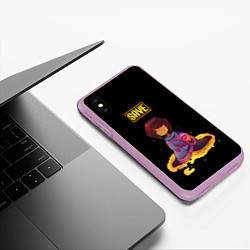 Чехол iPhone XS Max матовый UNDERTALE FRISK, цвет: 3D-сиреневый — фото 2