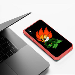 Чехол iPhone XS Max матовый Cuphead - Кэгни Гвоздика, цвет: 3D-красный — фото 2