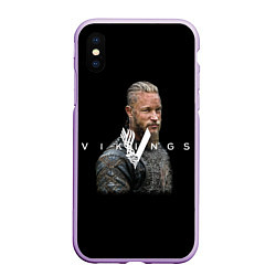 Чехол iPhone XS Max матовый Vikings, цвет: 3D-сиреневый